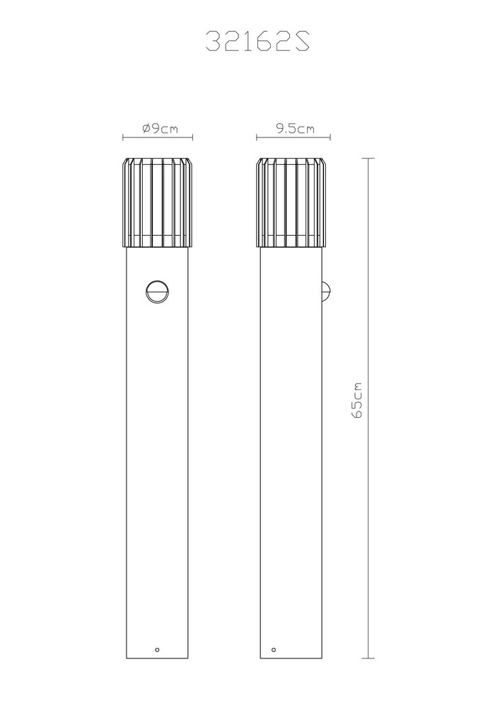 Globo Buitenlamp Mervin H 65 cm sensor antraciet