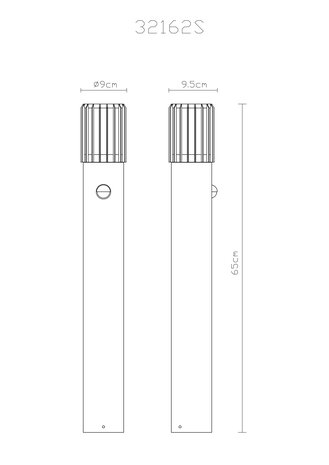 Globo Buitenlamp Mervin H 65 cm sensor antraciet