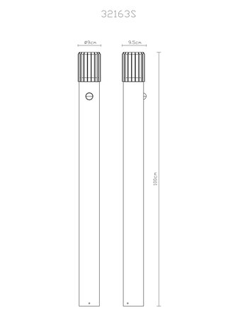 Globo Buitenlamp Mervin H 100 cm sensor antraciet Globo Buitenlamp Mervin H 100 cm sensor antraciet