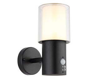 Globo Buitenlamp Compton H 25 cm sensor zwart Globo Buitenlamp Compton H 25 cm sensor zwart