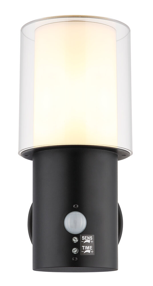 Globo Buitenlamp Compton H 25 cm sensor zwart Globo Buitenlamp Compton H 25 cm sensor zwart