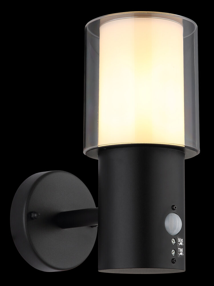 Globo Buitenlamp Compton H 25 cm sensor zwart Globo Buitenlamp Compton H 25 cm sensor zwart