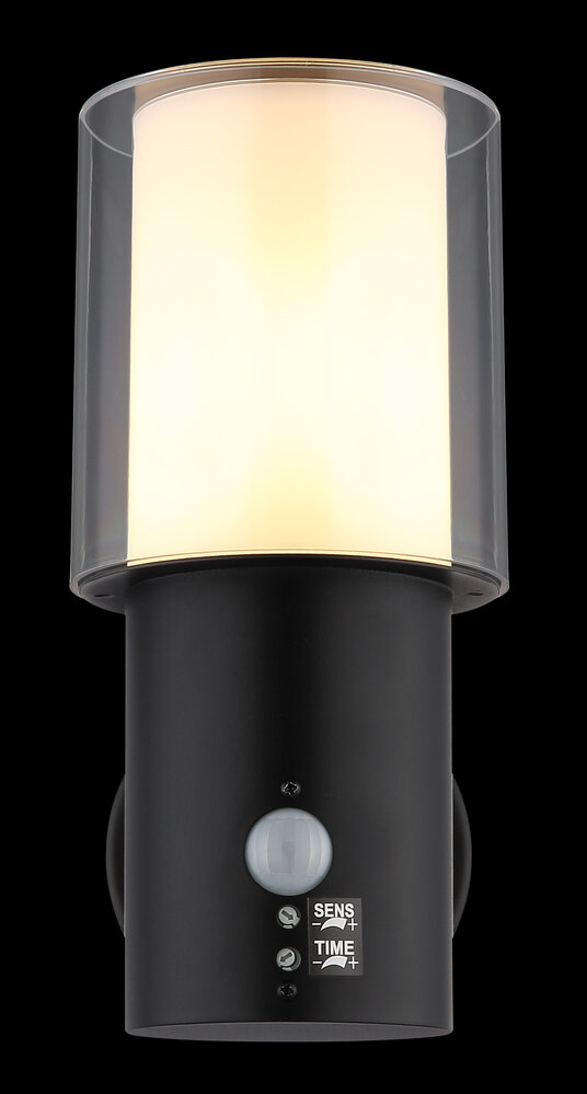 Globo Buitenlamp Compton H 25 cm sensor zwart Globo Buitenlamp Compton H 25 cm sensor zwart