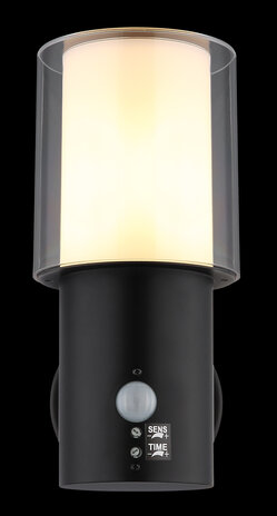 Globo Buitenlamp Compton H 25 cm sensor zwart Globo Buitenlamp Compton H 25 cm sensor zwart