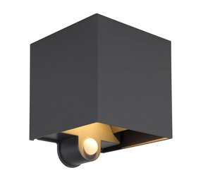 Globo Buitenlamp Veronika 2 licht H 13 cm sensor antraciet Globo Buitenlamp Veronika 2 licht H 13 cm sensor antraciet