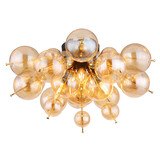 Globo Plafondlamp Udo 3 lichts Ø 55 cm amber zwart Globo Plafondlamp Udo 3 lichts Ø 55 cm amber zwart