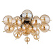 Globo Plafondlamp Udo 3 lichts Ø 55 cm amber zwart Globo Plafondlamp Udo 3 lichts Ø 55 cm amber zwart