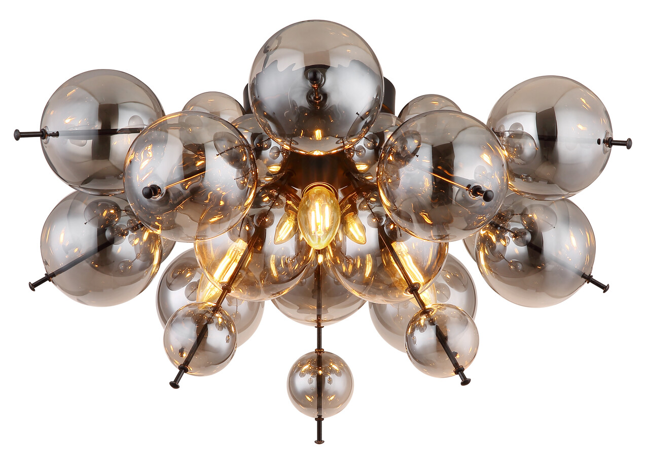 Globo Plafondlamp Udo 3 lichts Ø 55 cm rook zwart Globo Plafondlamp Udo 3 lichts Ø 55 cm rook zwart