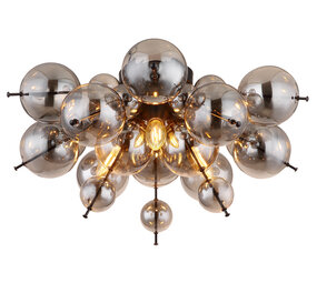 Globo Plafondlamp Udo 3 lichts Ø 55 cm rook zwart Globo Plafondlamp Udo 3 lichts Ø 55 cm rook zwart