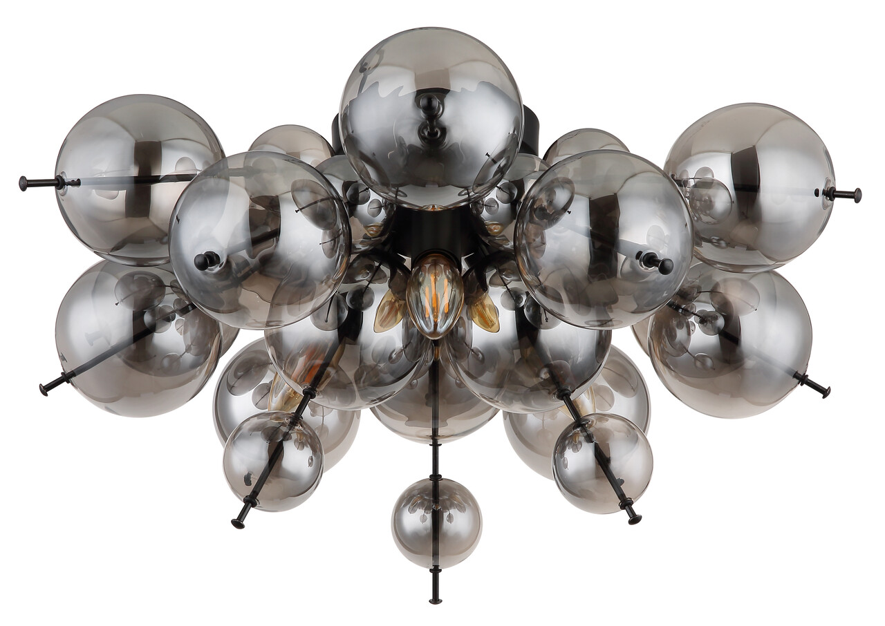 Globo Plafondlamp Udo 3 lichts Ø 55 cm rook zwart Globo Plafondlamp Udo 3 lichts Ø 55 cm rook zwart