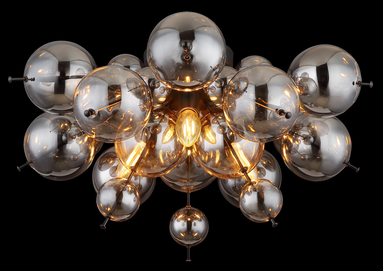 Globo Plafondlamp Udo 3 lichts Ø 55 cm rook zwart Globo Plafondlamp Udo 3 lichts Ø 55 cm rook zwart