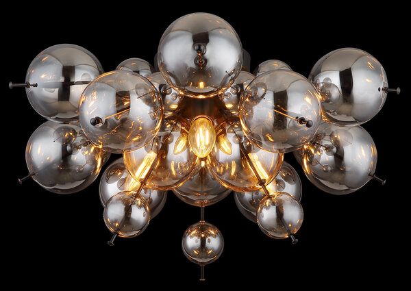Globo Plafondlamp Udo 3 lichts Ø 55 cm rook zwart Globo Plafondlamp Udo 3 lichts Ø 55 cm rook zwart