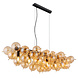 Globo Hanglamp Udo 6 lichts L 103 cm amber zwart Globo Hanglamp Udo 6 lichts L 103 cm amber zwart