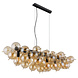 Globo Hanglamp Udo 6 lichts L 103 cm amber zwart Globo Hanglamp Udo 6 lichts L 103 cm amber zwart