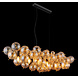 Globo Hanglamp Udo 6 lichts L 103 cm amber zwart Globo Hanglamp Udo 6 lichts L 103 cm amber zwart