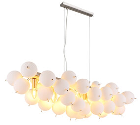 Globo Hanglamp Udo 6 lichts L 103 cm mat chroom Globo Hanglamp Udo 6 lichts L 103 cm mat chroom