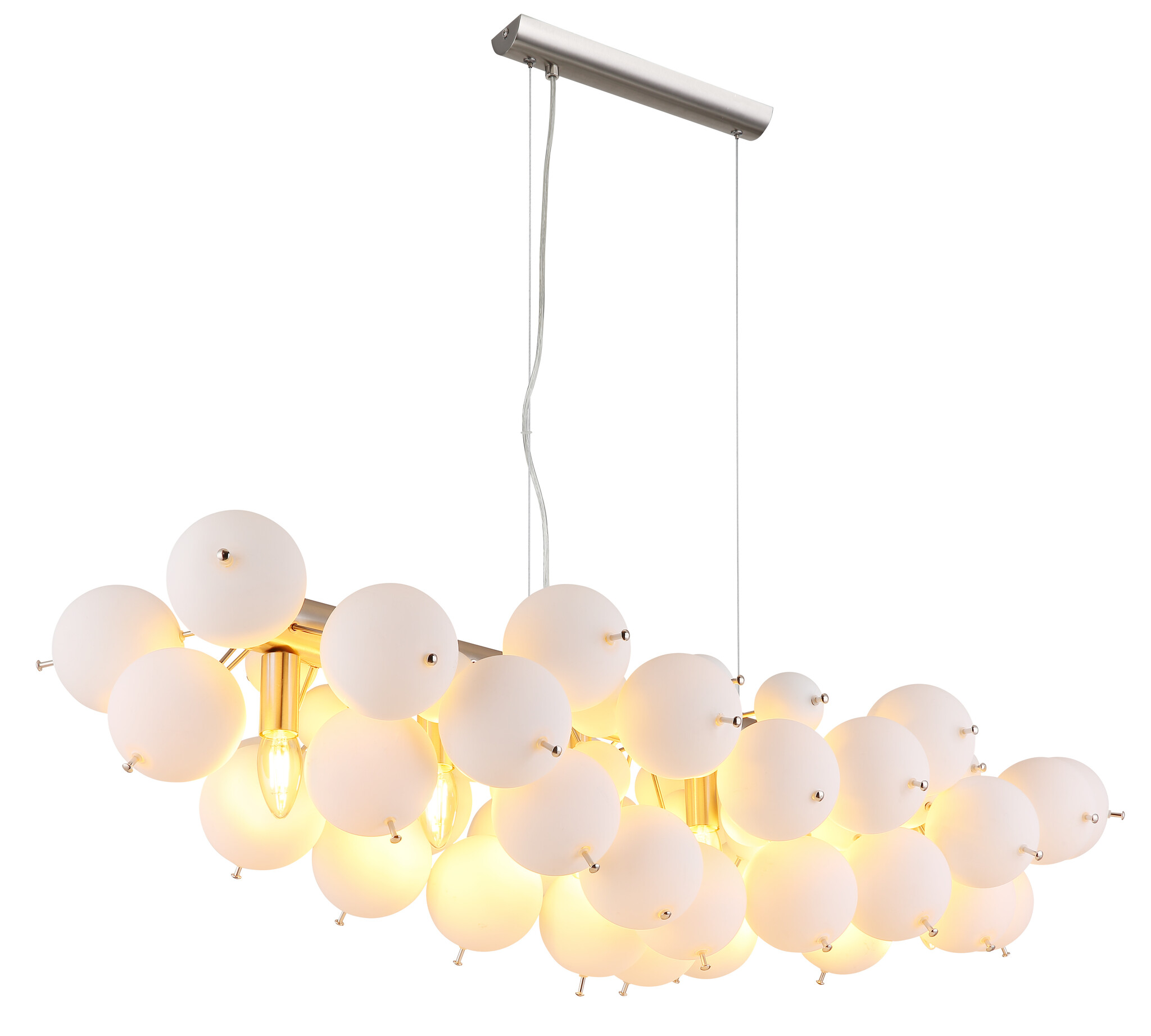 Globo Hanglamp Udo 6 lichts L 103 cm mat chroom