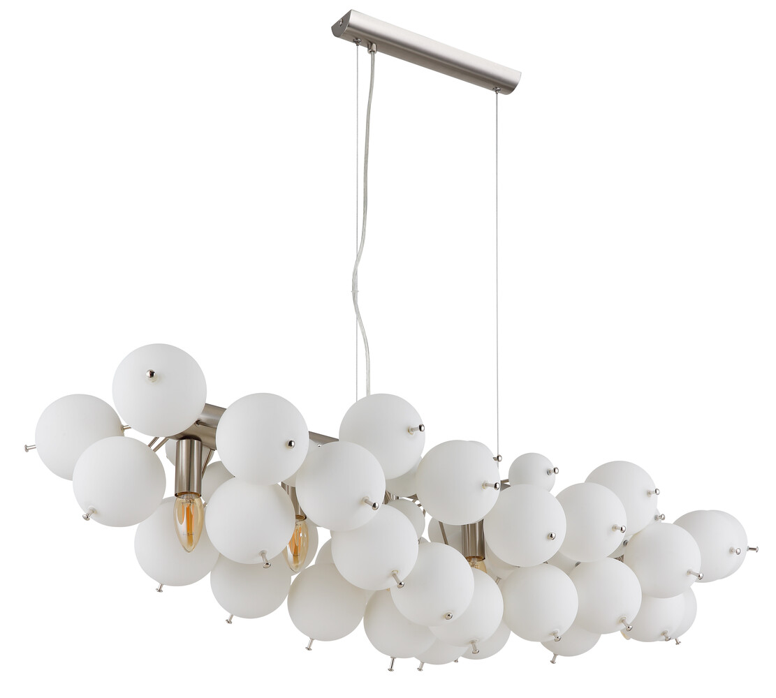Globo Hanglamp Udo 6 lichts L 103 cm mat chroom Globo Hanglamp Udo 6 lichts L 103 cm mat chroom
