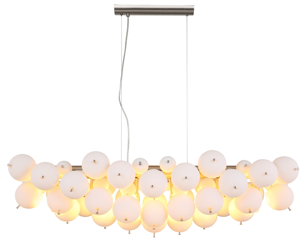 Globo Hanglamp Udo 6 lichts L 103 cm mat chroom Globo Hanglamp Udo 6 lichts L 103 cm mat chroom