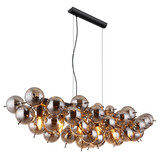 Globo Hanglamp Udo 6 lichts L 103 cm rook zwart Globo Hanglamp Udo 6 lichts L 103 cm rook zwart