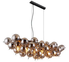 Globo Hanglamp Udo 6 lichts L 103 cm rook zwart Globo Hanglamp Udo 6 lichts L 103 cm rook zwart