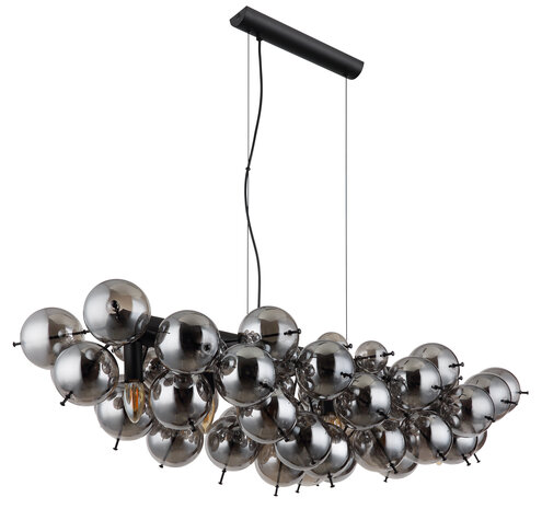 Globo Hanglamp Udo 6 lichts L 103 cm rook zwart Globo Hanglamp Udo 6 lichts L 103 cm rook zwart