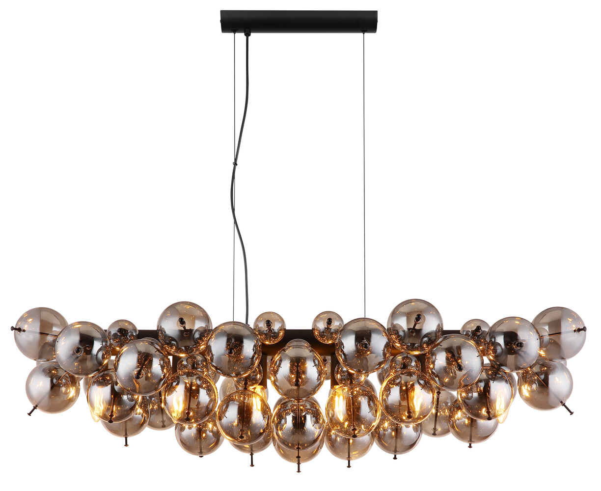 Globo Hanglamp Udo 6 lichts L 103 cm rook zwart Globo Hanglamp Udo 6 lichts L 103 cm rook zwart