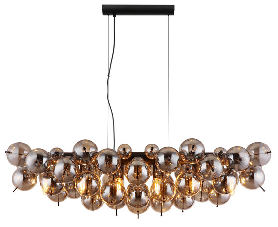 Globo Hanglamp Udo 6 lichts L 103 cm rook zwart Globo Hanglamp Udo 6 lichts L 103 cm rook zwart