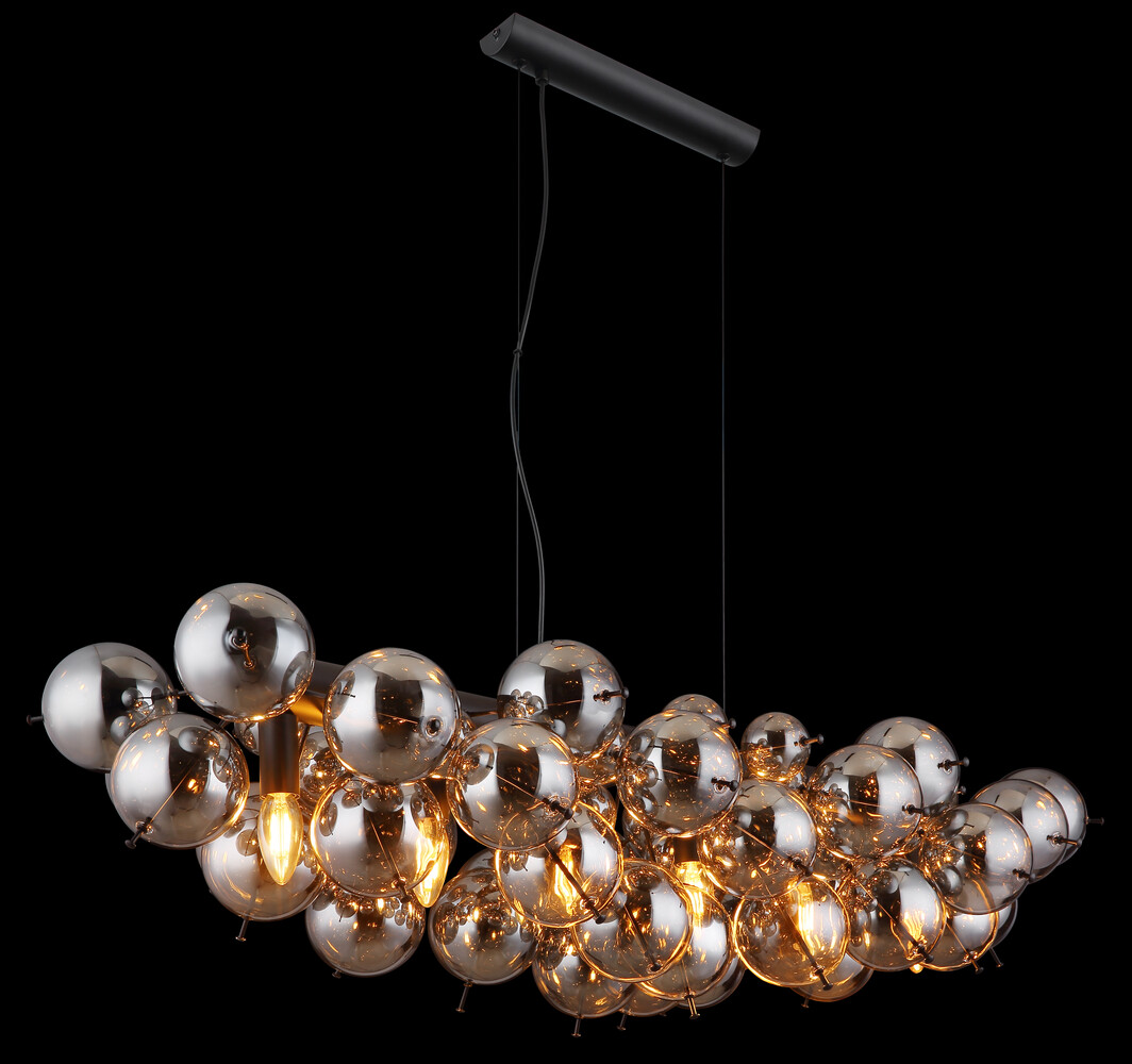 Globo Hanglamp Udo 6 lichts L 103 cm rook zwart Globo Hanglamp Udo 6 lichts L 103 cm rook zwart