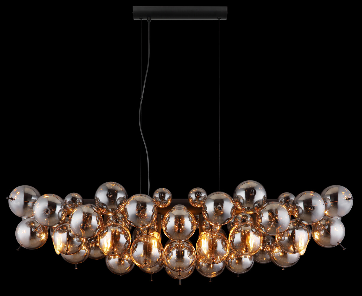 Globo Hanglamp Udo 6 lichts L 103 cm rook zwart Globo Hanglamp Udo 6 lichts L 103 cm rook zwart