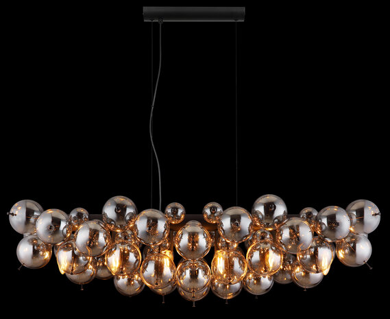 Globo Hanglamp Udo 6 lichts L 103 cm rook zwart Globo Hanglamp Udo 6 lichts L 103 cm rook zwart