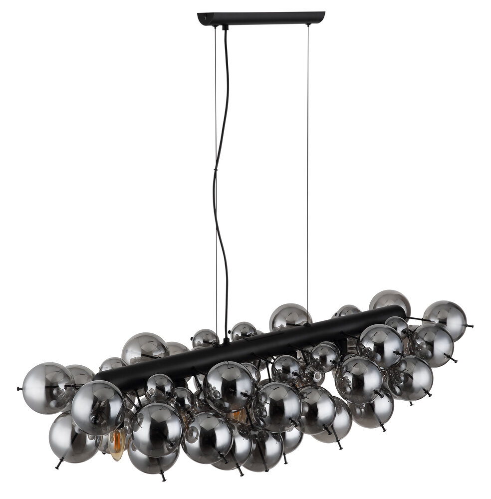 Globo Hanglamp Udo 6 lichts L 103 cm rook zwart Globo Hanglamp Udo 6 lichts L 103 cm rook zwart