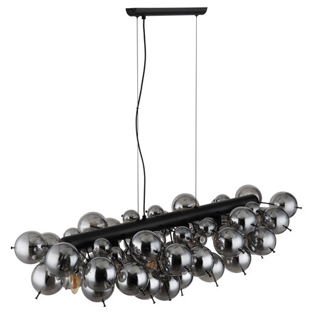 Globo Hanglamp Udo 6 lichts L 103 cm rook zwart Globo Hanglamp Udo 6 lichts L 103 cm rook zwart