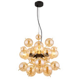 Globo Hanglamp Udo 4 lichts Ø 52 cm amber zwart Globo Hanglamp Udo 4 lichts Ø 52 cm amber zwart