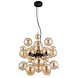 Globo Hanglamp Udo 4 lichts Ø 52 cm amber zwart Globo Hanglamp Udo 4 lichts Ø 52 cm amber zwart