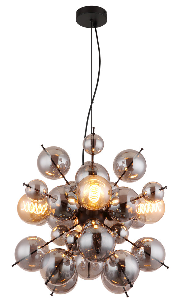 Globo Hanglamp Udo 4 lichts Ø 52 cm rook zwart