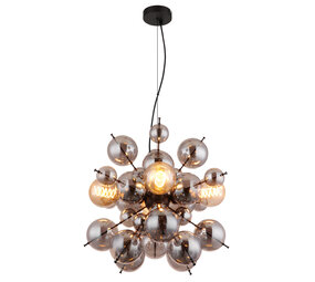 Globo Hanglamp Udo 4 lichts Ø 52 cm rook zwart Globo Hanglamp Udo 4 lichts Ø 52 cm rook zwart