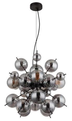 Globo Hanglamp Udo 4 lichts Ø 52 cm rook zwart