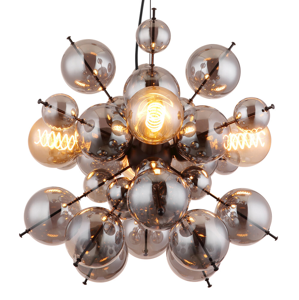 Globo Hanglamp Udo 4 lichts Ø 52 cm rook zwart