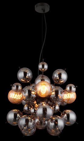 Globo Hanglamp Udo 4 lichts Ø 52 cm rook zwart