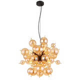 Globo Hanglamp Udo 6 lichts Ø 55 cm amber zwart Globo Hanglamp Udo 6 lichts Ø 55 cm amber zwart