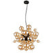 Globo Hanglamp Udo 6 lichts Ø 55 cm amber zwart Globo Hanglamp Udo 6 lichts Ø 55 cm amber zwart
