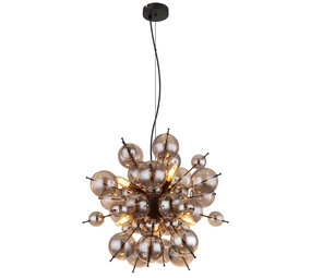 Globo Hanglamp Udo 6 lichts Ø 55 cm rook zwart Globo Hanglamp Udo 6 lichts Ø 55 cm rook zwart