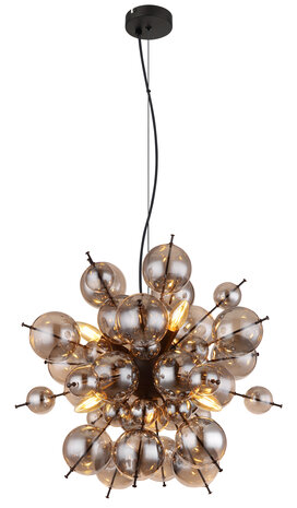 Globo Hanglamp Udo 6 lichts Ø 55 cm rook zwart Globo Hanglamp Udo 6 lichts Ø 55 cm rook zwart