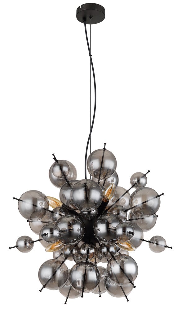 Globo Hanglamp Udo 6 lichts Ø 55 cm rook zwart Globo Hanglamp Udo 6 lichts Ø 55 cm rook zwart