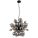 Globo Hanglamp Udo 6 lichts Ø 55 cm rook zwart Globo Hanglamp Udo 6 lichts Ø 55 cm rook zwart