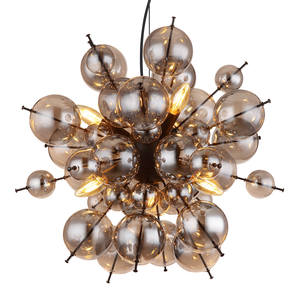 Globo Hanglamp Udo 6 lichts Ø 55 cm rook zwart Globo Hanglamp Udo 6 lichts Ø 55 cm rook zwart