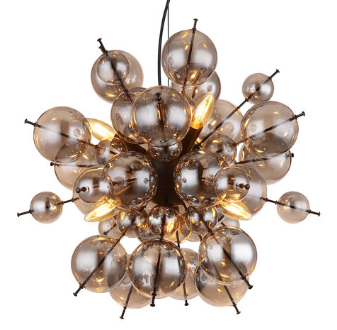 Globo Hanglamp Udo 6 lichts Ø 55 cm rook zwart Globo Hanglamp Udo 6 lichts Ø 55 cm rook zwart