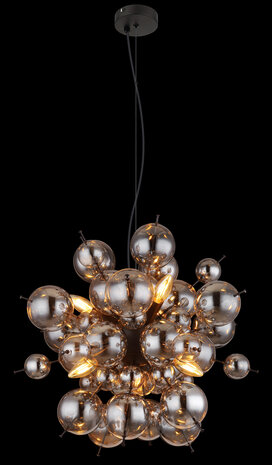 Globo Hanglamp Udo 6 lichts Ø 55 cm rook zwart Globo Hanglamp Udo 6 lichts Ø 55 cm rook zwart