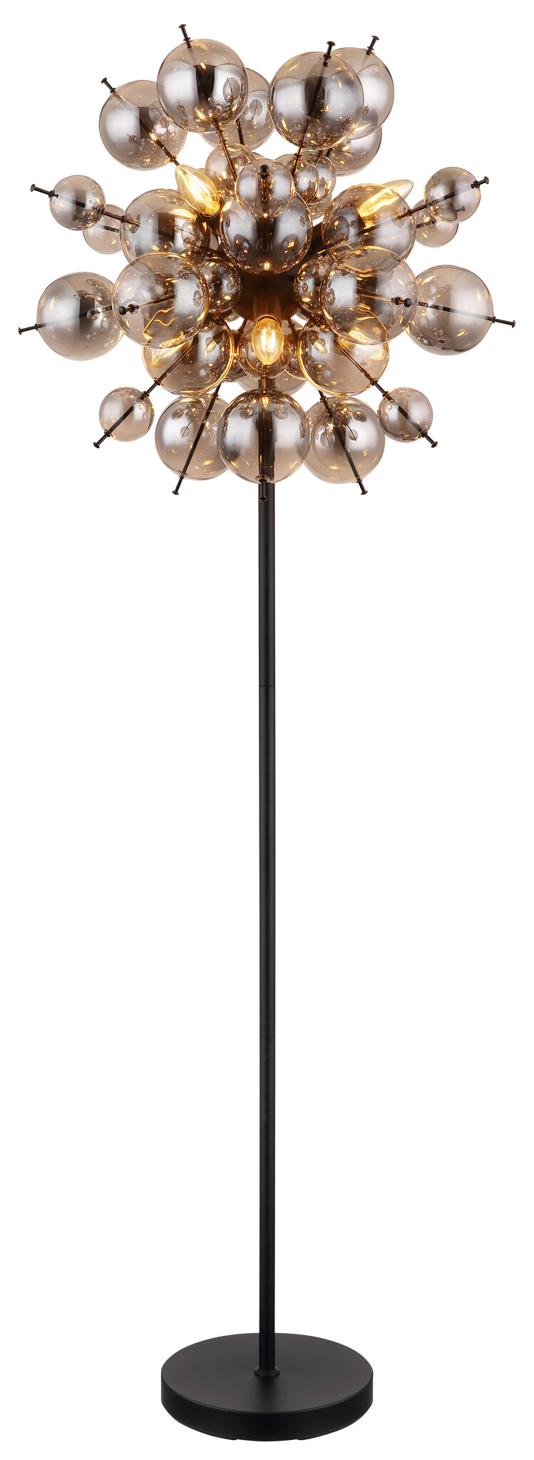 Globo Vloerlamp Udo 6 lichts H 155 cm rook zwart